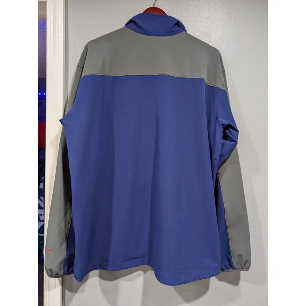 Columbia Mens Jacket Softshell Omni Shield Full Zip Gray Blue Red Outdoor Sz L